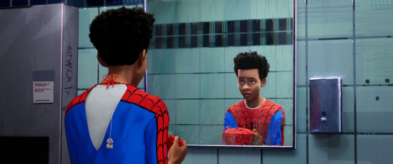 Miles Morales (Shameik Moore) in SPIDER-MAN: UN NUOVO UNIVERSO (Columbia Pictures e Sony Pictures Animation)