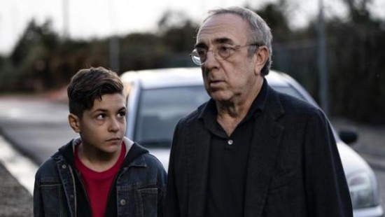  Set  del film “Il bambino nascosto” di Roberto Andò, 2020. Nella foto Giuseppe Pirozzi e Silvio Orlando. Foto di Lia Pasqualino