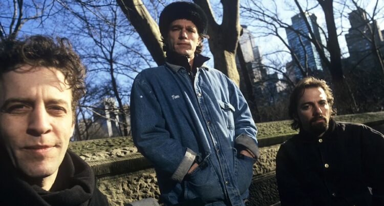 NEW YORK - MARCH 1995: American alternative rock  band Morphine (L - R) bassist/vocalist Mark Sandman, percussionist Billy Conway and saxophonist Dana Colley  pose for a March 1995 portrait in New York City, New York. (Photograph by Bob Berg/Getty Images)